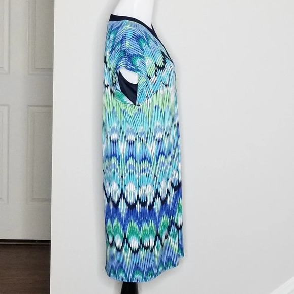 Laundry by Shelli Segal Blue & Green Pattern Dress S - Picture 2 of 5
